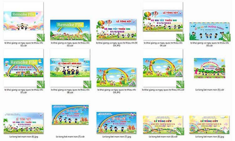 Tổng Hợp Chi Tiết Phông Nền Tổng Kết Khai Giảng & Quốc Tế Thiếu Nhi 39+ File Vector Collection Summary of Background Details for School Opening & International Children's Day